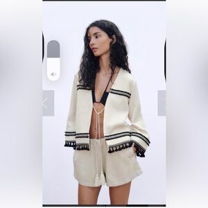 Zara fringed passementerie jacket L